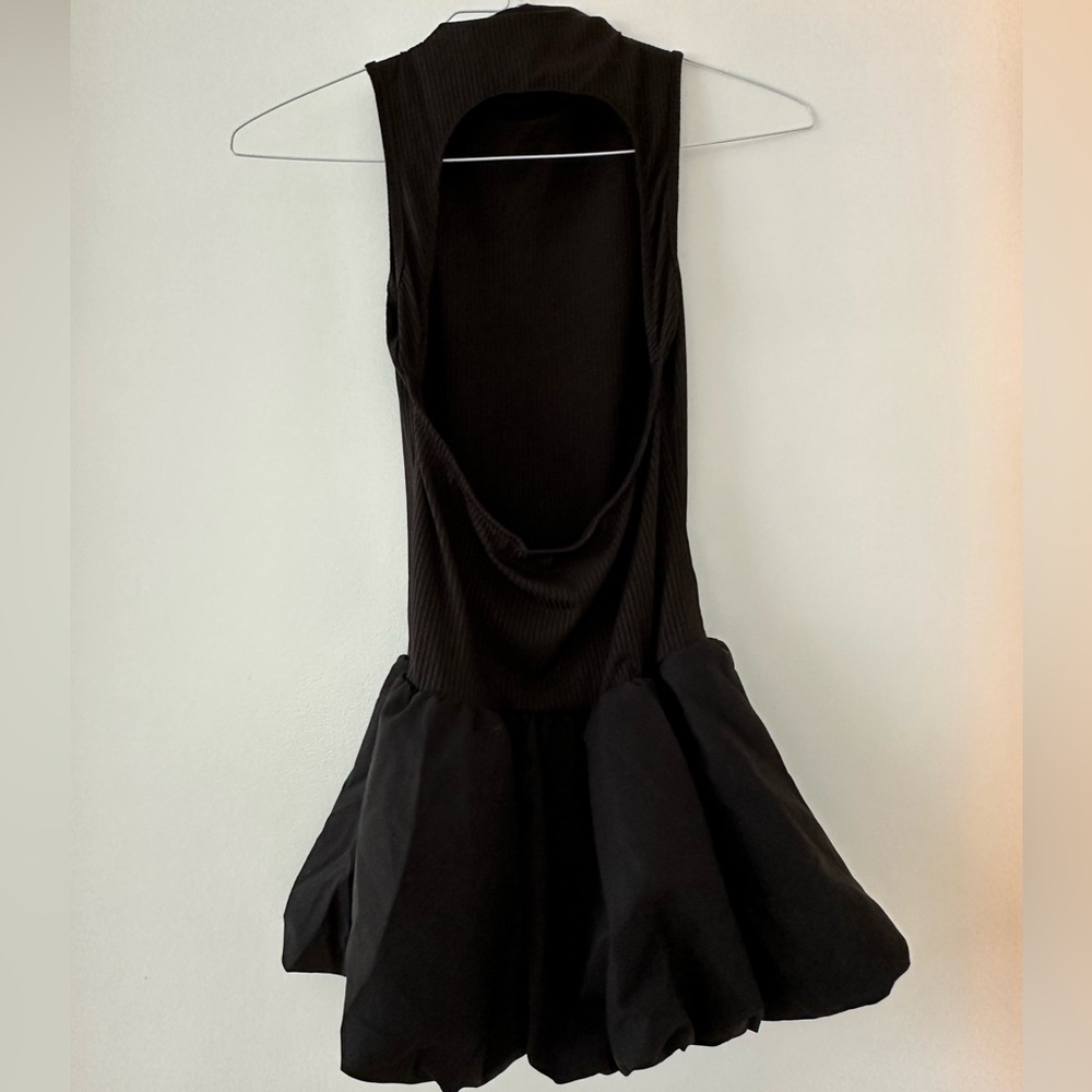 Amazon Black Ruffled Mini Dress - Picture 2 of 2